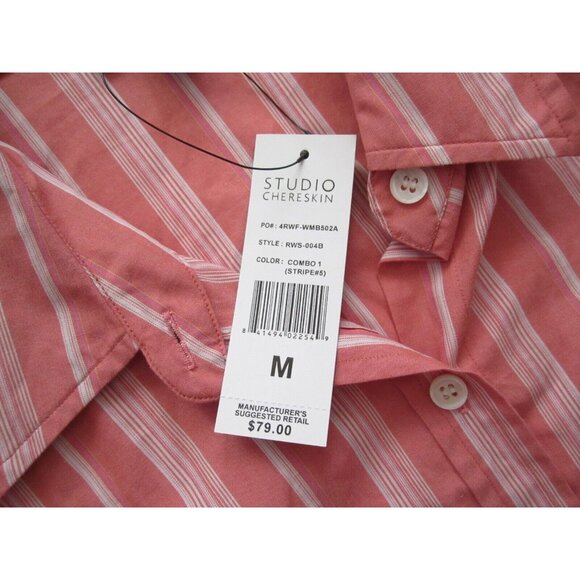 New Women Studio Chereskin Stripes Button Down Long Sleeve  Blouse Sz M (WB102) - Picture 7 of 10